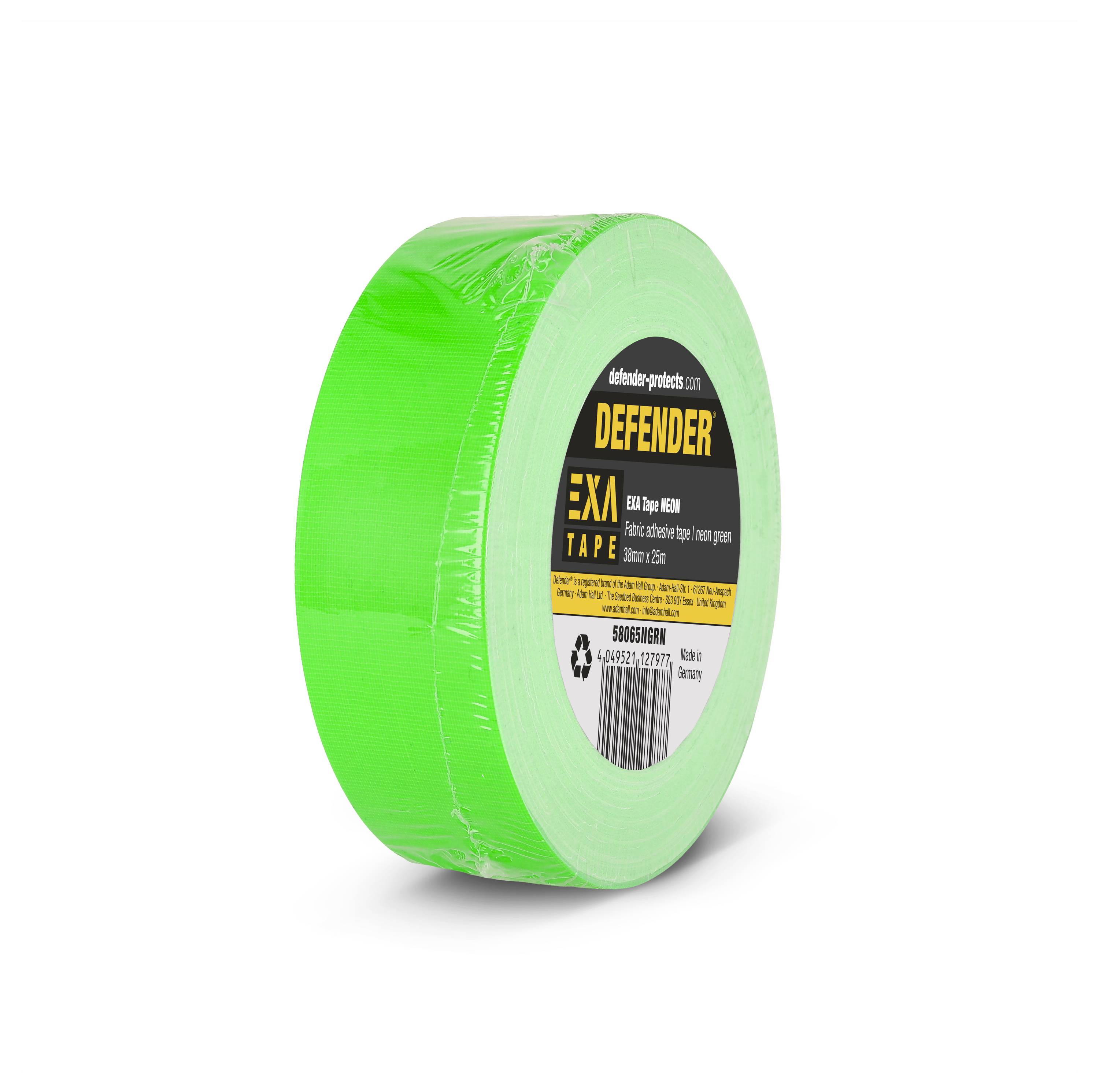 Svijetlozeleni ljepljivi traka marke 'Defender' s natpisom 'EXA TAPE'; promjer 48 mm, duljina 25 m.
