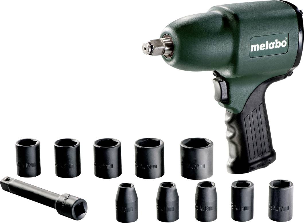 Metabo DSSW 360 Set 604118500 Pneumatisk mutterdragare Verktygsf&auml;ste: 1/2 Vridmoment (max.): 360 Nm inkl. Tillbeh&ouml;r