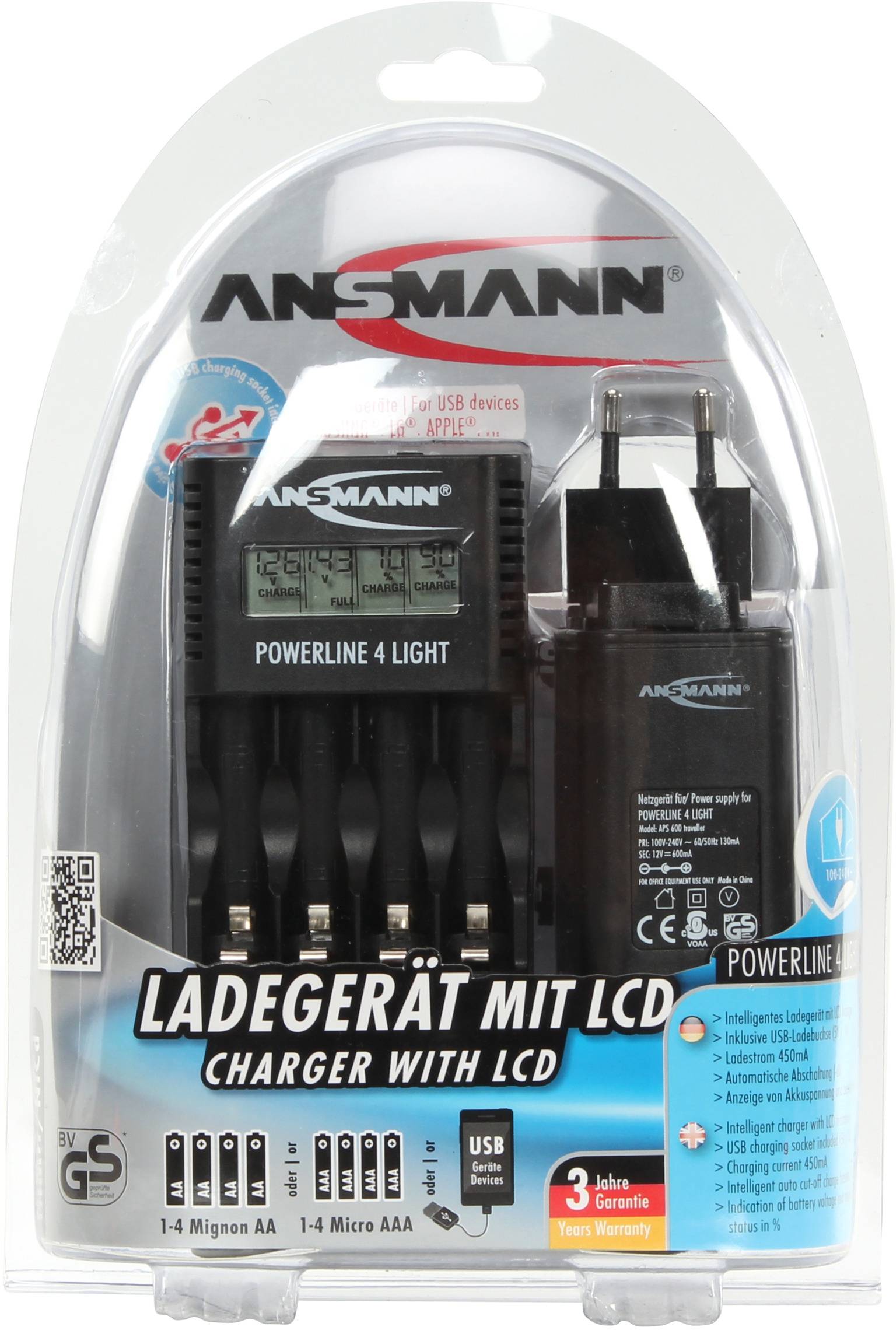 Ansmann Powerline 4 light punjač okruglih stanica nikalj-kadmijev, nikalj-metal-hidridni micro (AAA), mignon (AA)-11