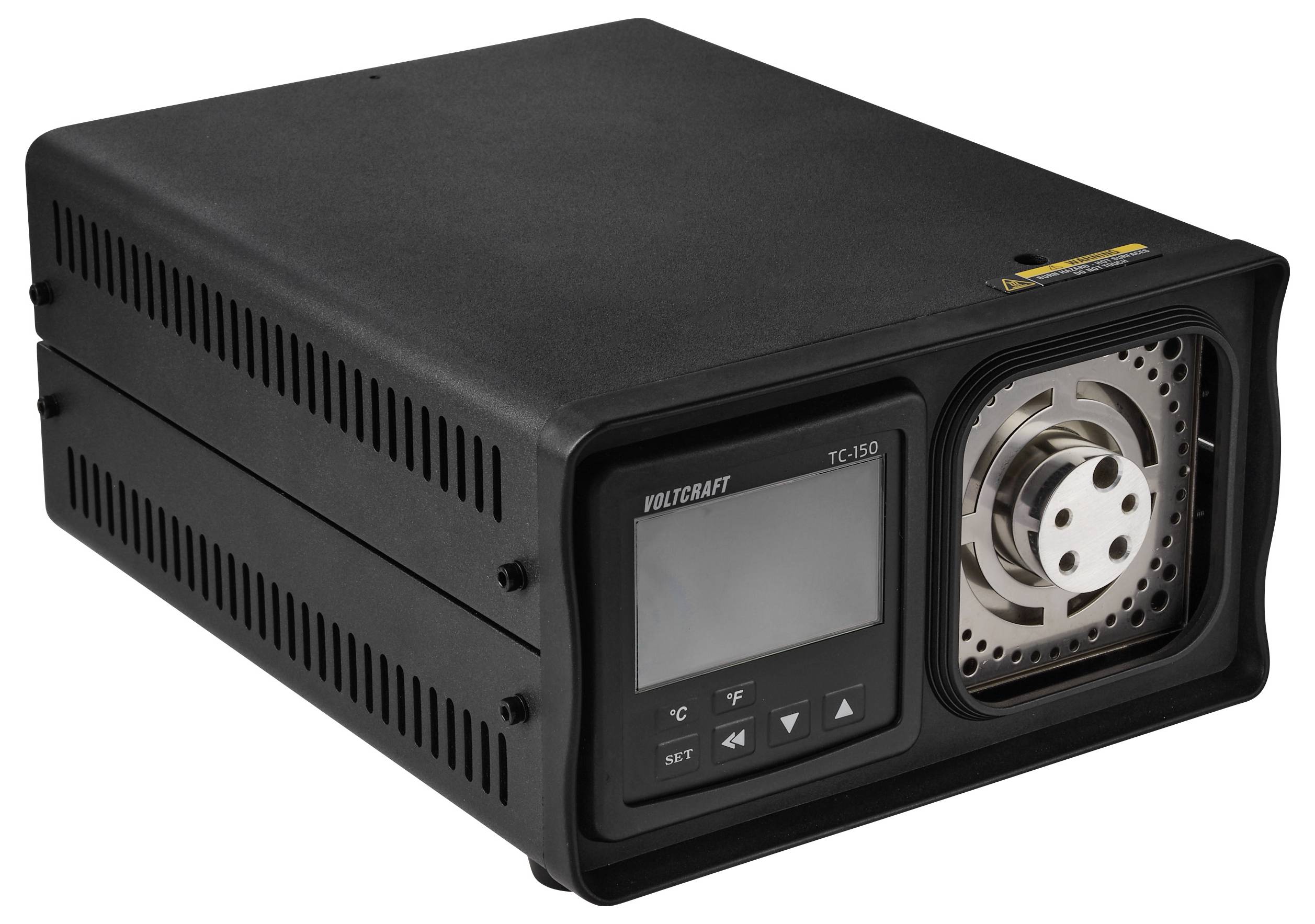 Crna radna površina Benchcraft TC-150 sa digitalnim prikazom i ventilatorom prednje ventilacije, prikazana na bijeloj pozadini.
