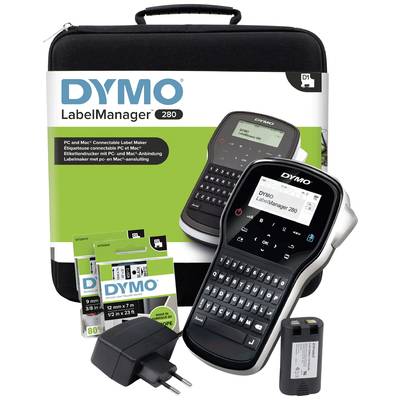 Uređaj za etikete Dymo LabelManager 280 s QWERTZ tipkovnicom, kompatibilan s PC-om i Mac računalima. Uključuje mrežni adapter i naljepnice.