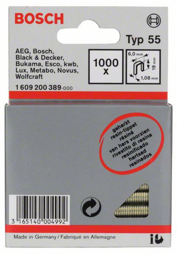 1000 St. Bosch Accessories 1609200389 Dimenzije (D x Š) 19 mm x 6 mm
