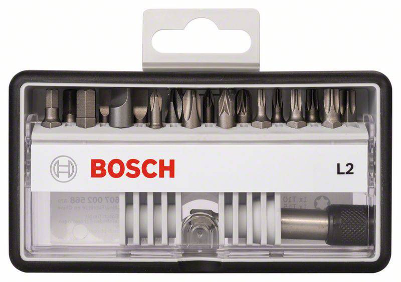 Bosch set bitova za odvijač L2 s držačem bitova i 10 bitova u plastičnoj kutiji. Idealan za ručno ili strojno vijčanje u drvu i metalu.