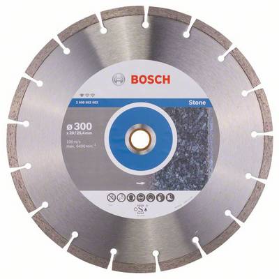 Dijamantni rezni disk marke Bosch, pogodan za kamen. Promjer 300 mm. Maksimalna brzina vrtnje 6400 o/min.