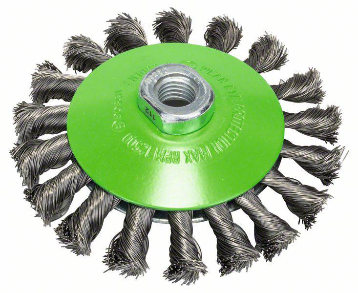 Bosch Accessories Teška za konusnu četku Inox, čvorna, otporna na hrđu, 115 mm, 0,35 mm, 12500 o / min, M14 2608622109 1 St.