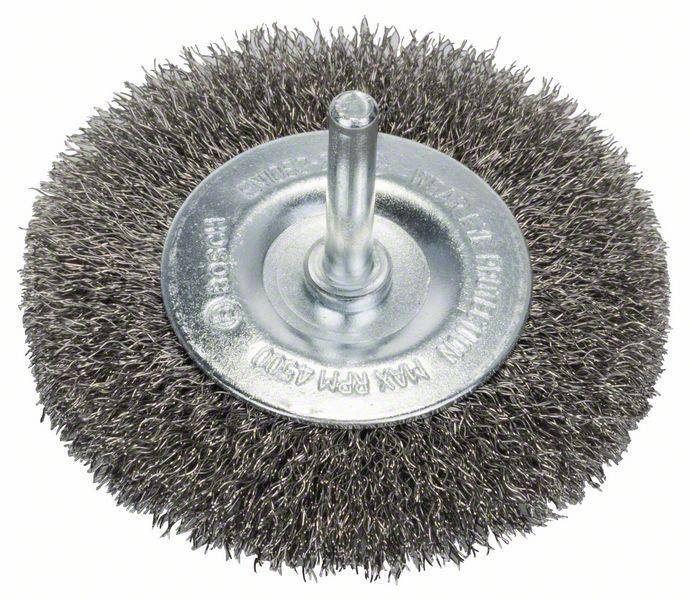 Bosch Accessories Schijfborstel, gegolfd, roestvrij, 80 mm, 0,2 mm, 4 mm, 4500 omw/min Bosch Power Tools Schacht-Ø 6 mm 2608622123 1 stuk(s)