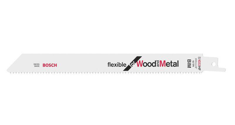 Bosch Accessories 2608656636 Reciprozaagblad S 1022 HF, Flexible for Wood and Metal Zaagbladlengte 200 mm 100 stuk(s)