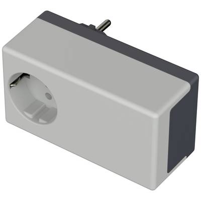 Bijela pametna utičnica sa Schuko priključkom, postavljena sa strane, namijenjena upravljanju električnim uređajima.