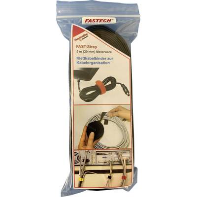 Pakiranje FAST-Strap hook-and-loop kabelskog vezača za organizaciju kabela, dugačkog 5 m, širine 30 mm. Prikazuje primjenu za grupiranje kabela.