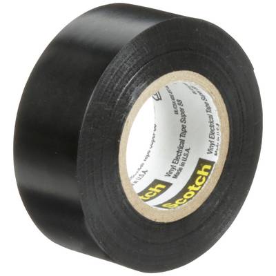 Rolica crne vinyl izolacijske trake, pogodne za električne primjene, koja leži na bijeloj podlozi.