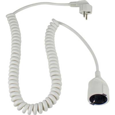 AS Schwabe 70412 struja produžetak 16 A bijela 2.50 m H05VV-F 3G 1,5 mm² spiralni kabel