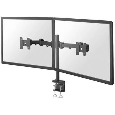 Dva računalna monitora postavljena jedan do drugoga na podesivoj zglobnoj ruci. Idealno za multitasking i učinkovita radna mjesta.