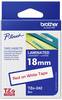 traka Brother TZe TZe-242 PET Boja trake: bijela Boja slova:crvena 18 mm 8 m