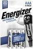 Micro baterija (AAA) litijska, Energizer Ultimate LR03 1250 mAh 1.5 V 4 kom.