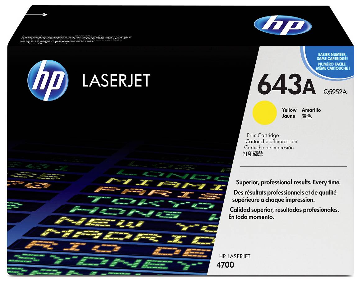 HP LaserJet 643A kutija žute tonera, model Q5952A, za HP LaserJet 4700.
