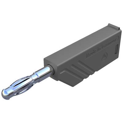 Sivi adapter s metalnim utikačem označen kao 'Made in Germany'.