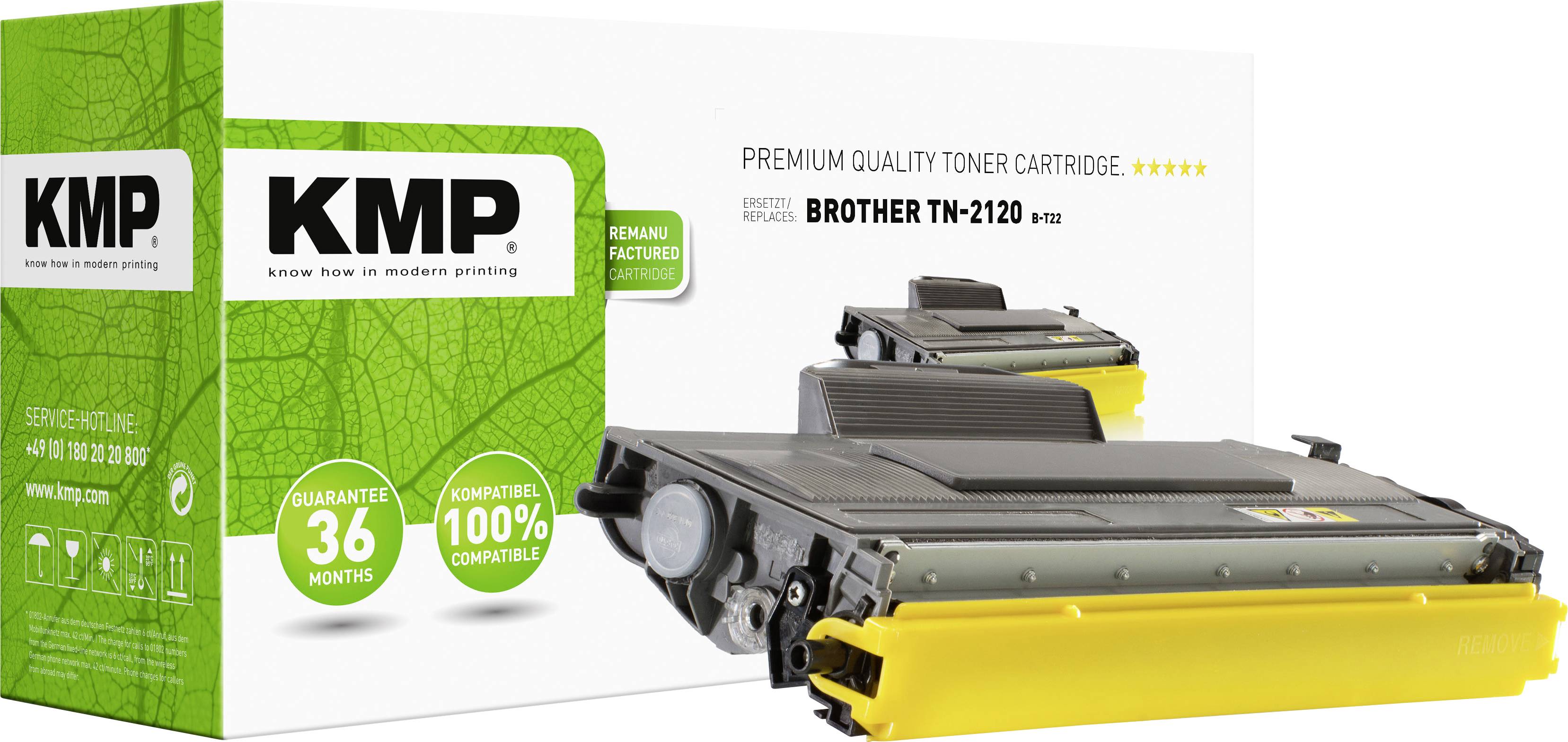 Toner kaseta za printer, marka KMP, model Brother TN-2120, 36 mjeseci jamstva, pakiranje uz kasetу.