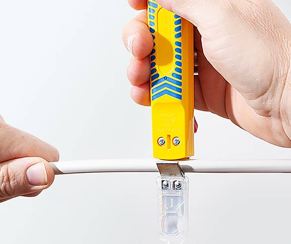 Jokari 10280 NO. 28 H SECURA nož za skidanje izolacije Prikladno za okrugli kabel 8 do 28 mm Pogodno za marku (kliješta)-3