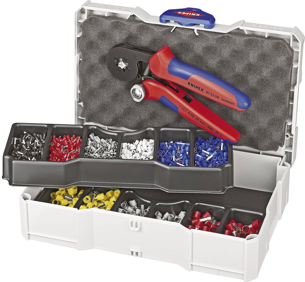 Knipex 97 90 09 Krimptang Adereindhulzen 0.08 tot 10 mm² Incl. assortiment adereindhulzen in koffer