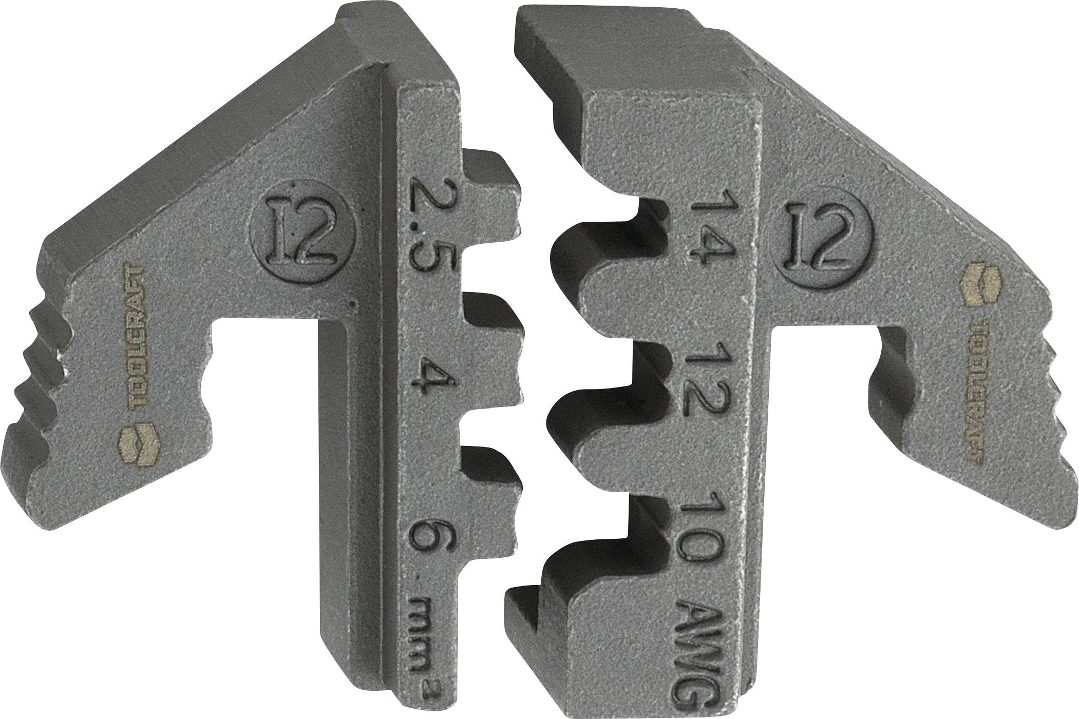 Dva metalna alata s zubima, numerirana od 2,5 do 6 mm i 10 do 14 AWG, vjerojatno za rezanje ili spajanje kablova.
