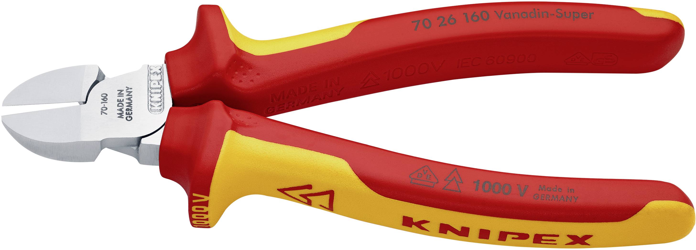 Knipex 70 26 160 Zijkniptang VDE Met facet 160 mm