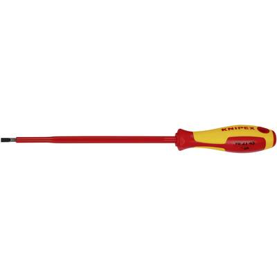 Izolirani Knipex odvijač sa žuto-crvenom ručkom i crnom ravnom glavom.