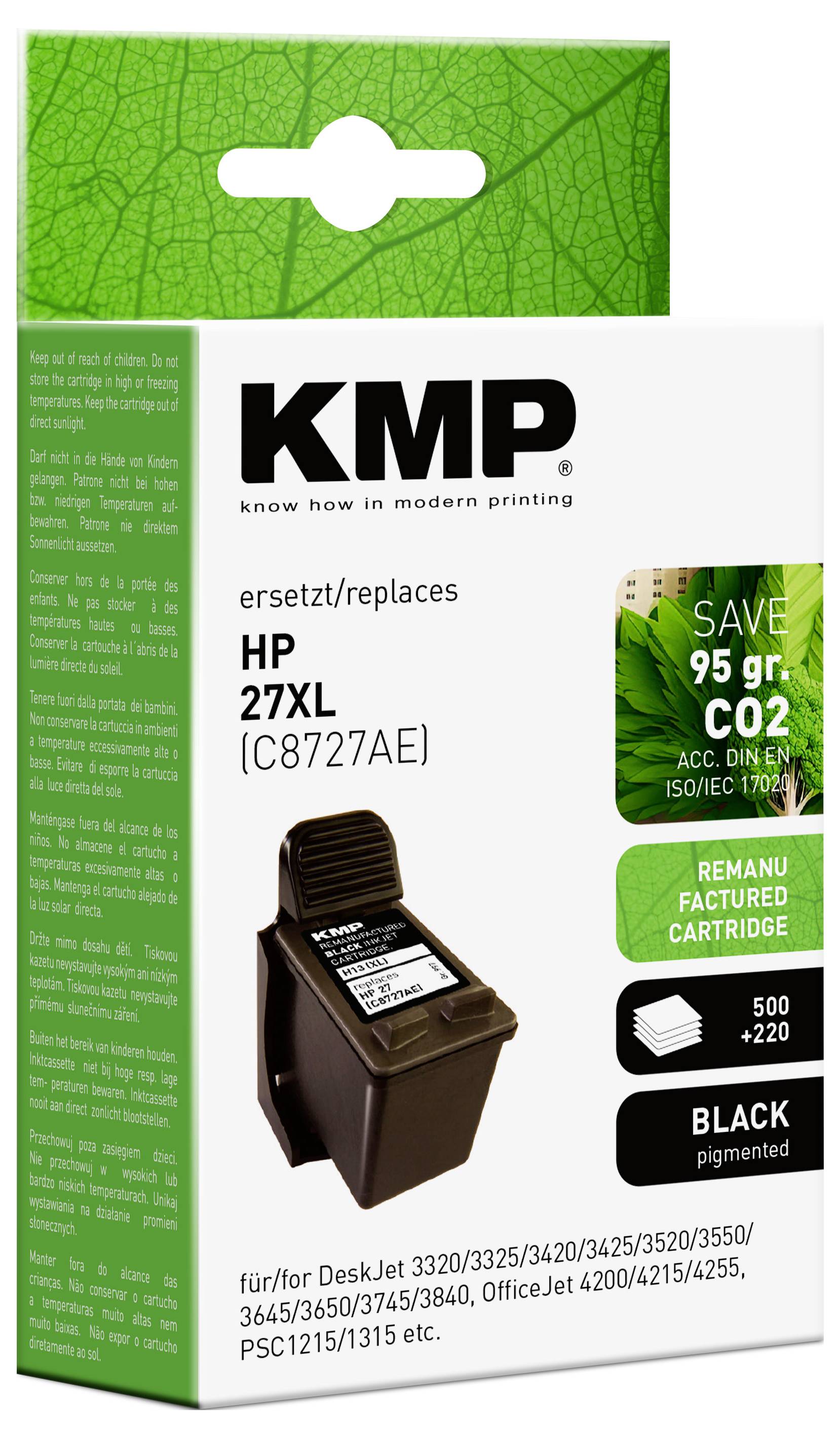 KMP tinta zamijenjen HP 27, C8727AE kompatibilan crna H13 0997,4271-1