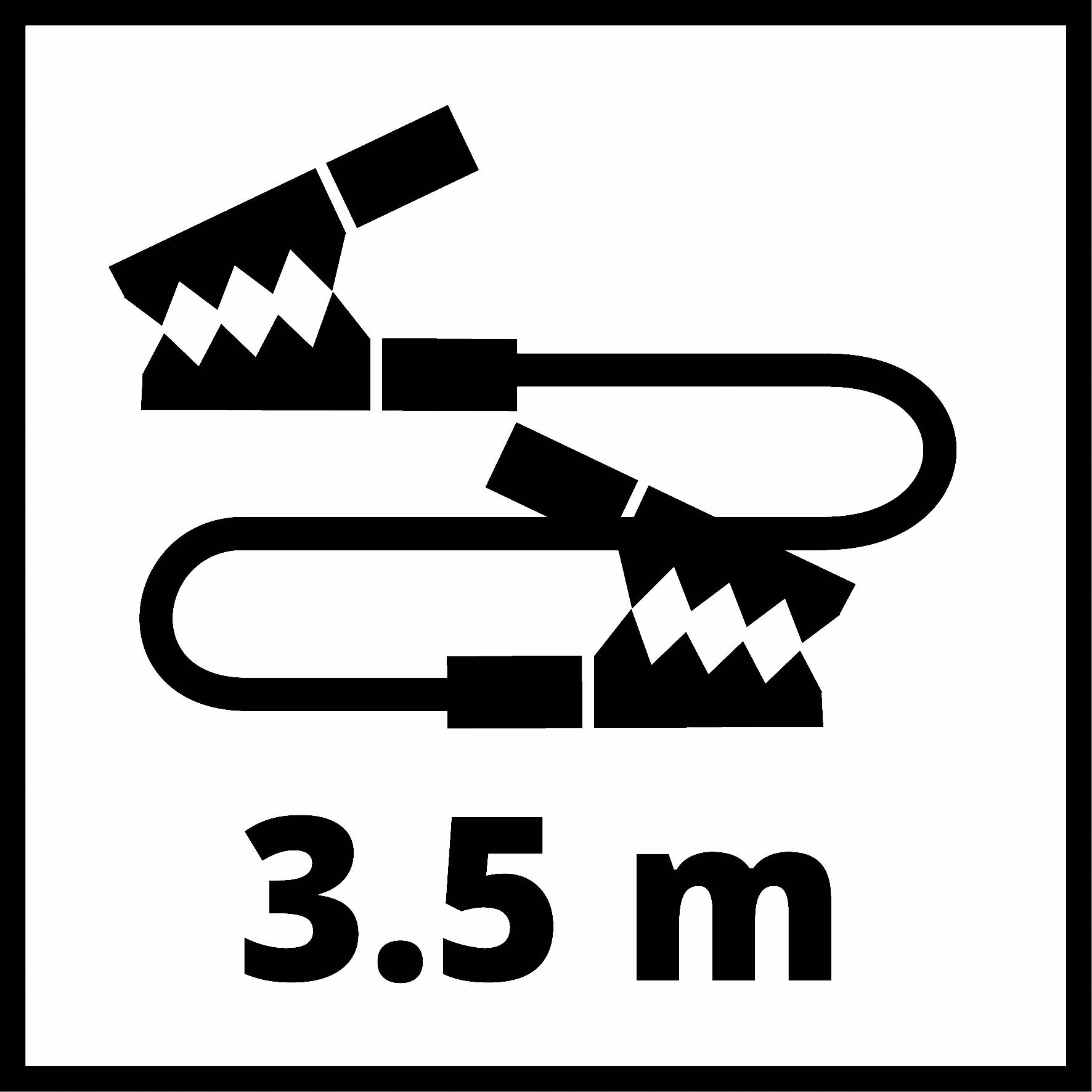 Ilustracija kabla duljine 3,5 metara s dva konektora.