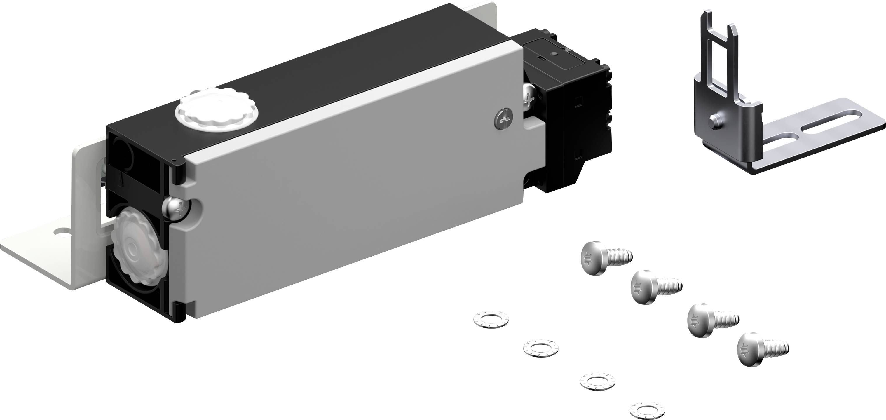 Elektronička brava s montažnim kutom i šest vijaka, koristi se za osiguranje i kontrolu pristupa u sigurnosnim sustavima.