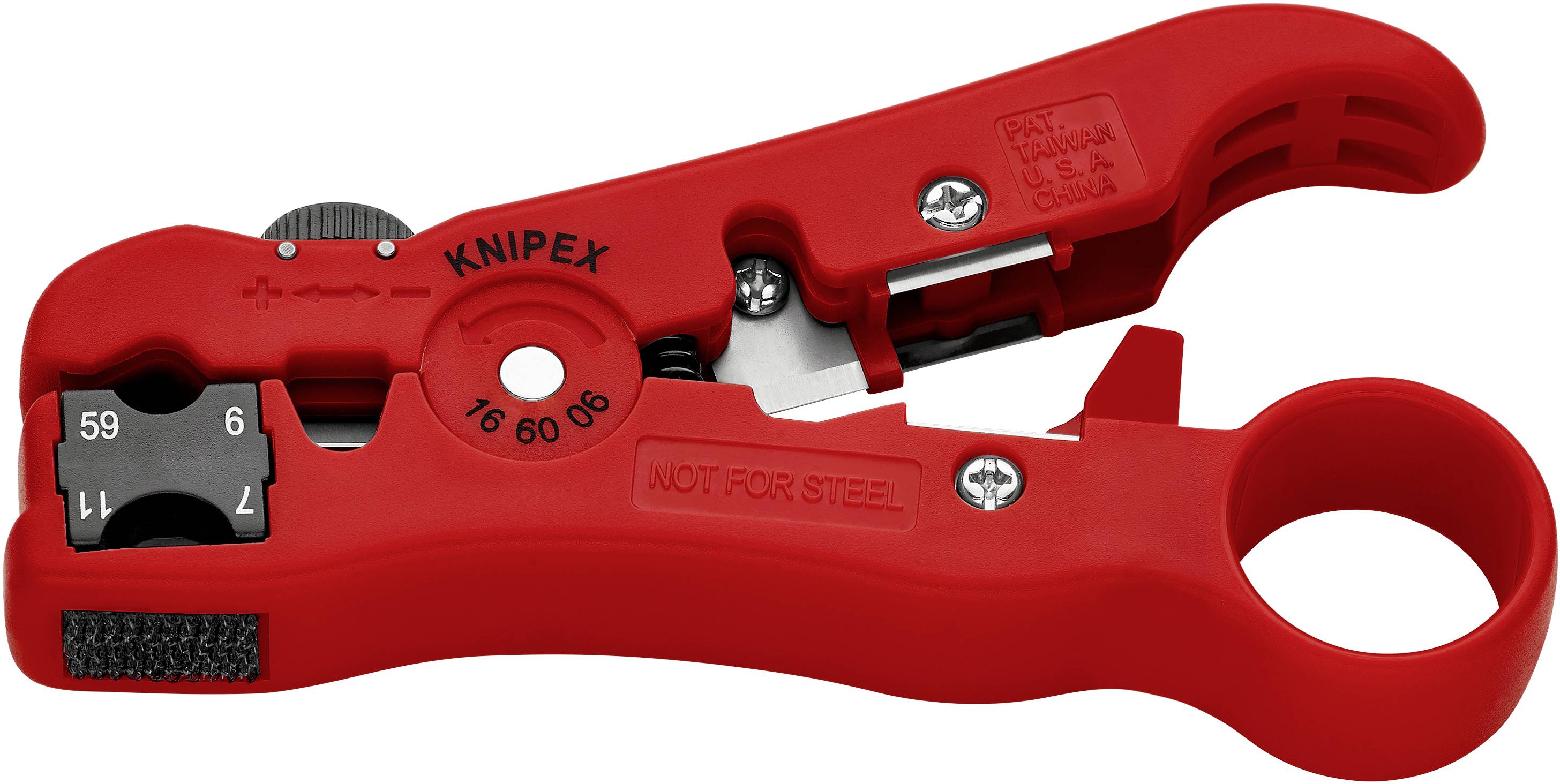 Knipex 16 60 06 SB alat za skidanje plašta s kabla Prikladno za koaksijalni kabel RG59, RG6, RG7, RG11