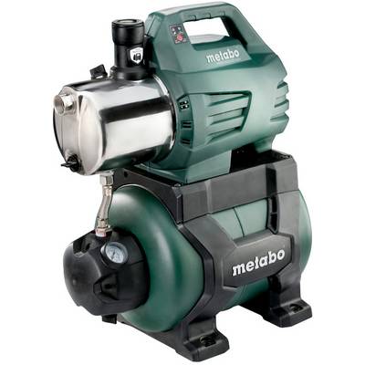Metabo električna pumpa za vodu sa rezervoarom pod pritiskom i manometrom, prikazana na bijeloj podlozi.