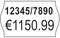 Broj '12345/7890' i cijena 'EUR1150,99' na bijeloj pozadini.