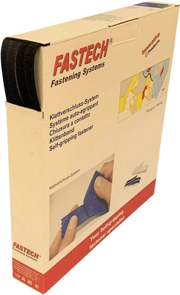 FASTECH® B10-STD-HL999925 prianjajuća traka šivanje grip i mekana vunena tkanina (D x Š) 50 m x 10 mm crna 50 m