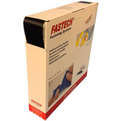 Kutija s natpisom 'FASTECH Fastening Systems' prikazuje slike primjene sustava čičak traka za učvršćivanje materijala.