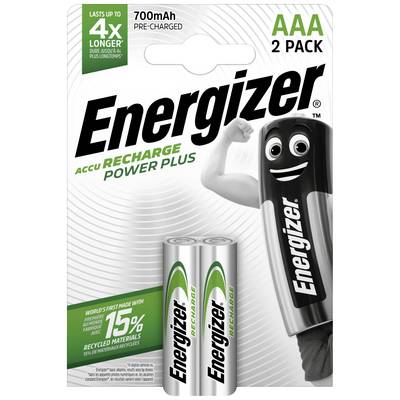 'Energizer AAA paket od 2 komada: Baterije kapaciteta 700mAh, unaprijed napunjene. 15% recikliranog materijala, do 4 puta duži vijek trajanja. Serija Power Plus.'