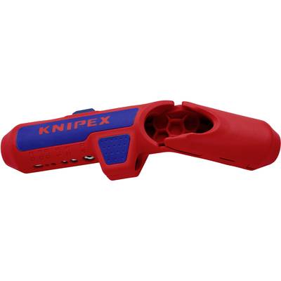 Crveni i plavi alat za skidanje izolacije od Knipex-a, otvoren, s šesterokutnim unutarnjim prostorom za obradu žica.