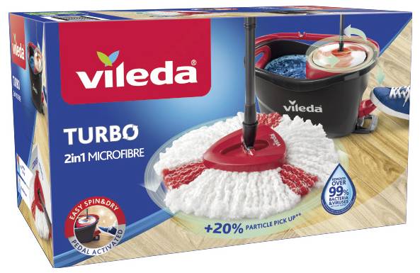 Vileda Turbo EasyWring & Clean mop complete set met dweilkop 1 stuk(s) 146590