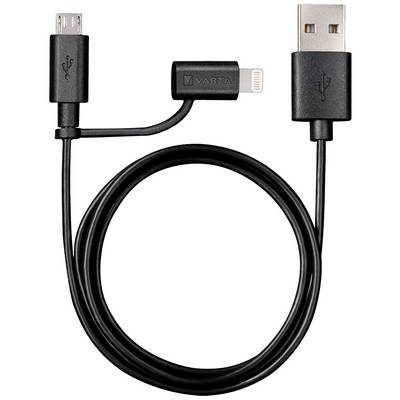 Varta USB kabel USB-A utikač, Apple Lightning utikač, USB-Micro-B utikač 1.00 m 57943101401-0