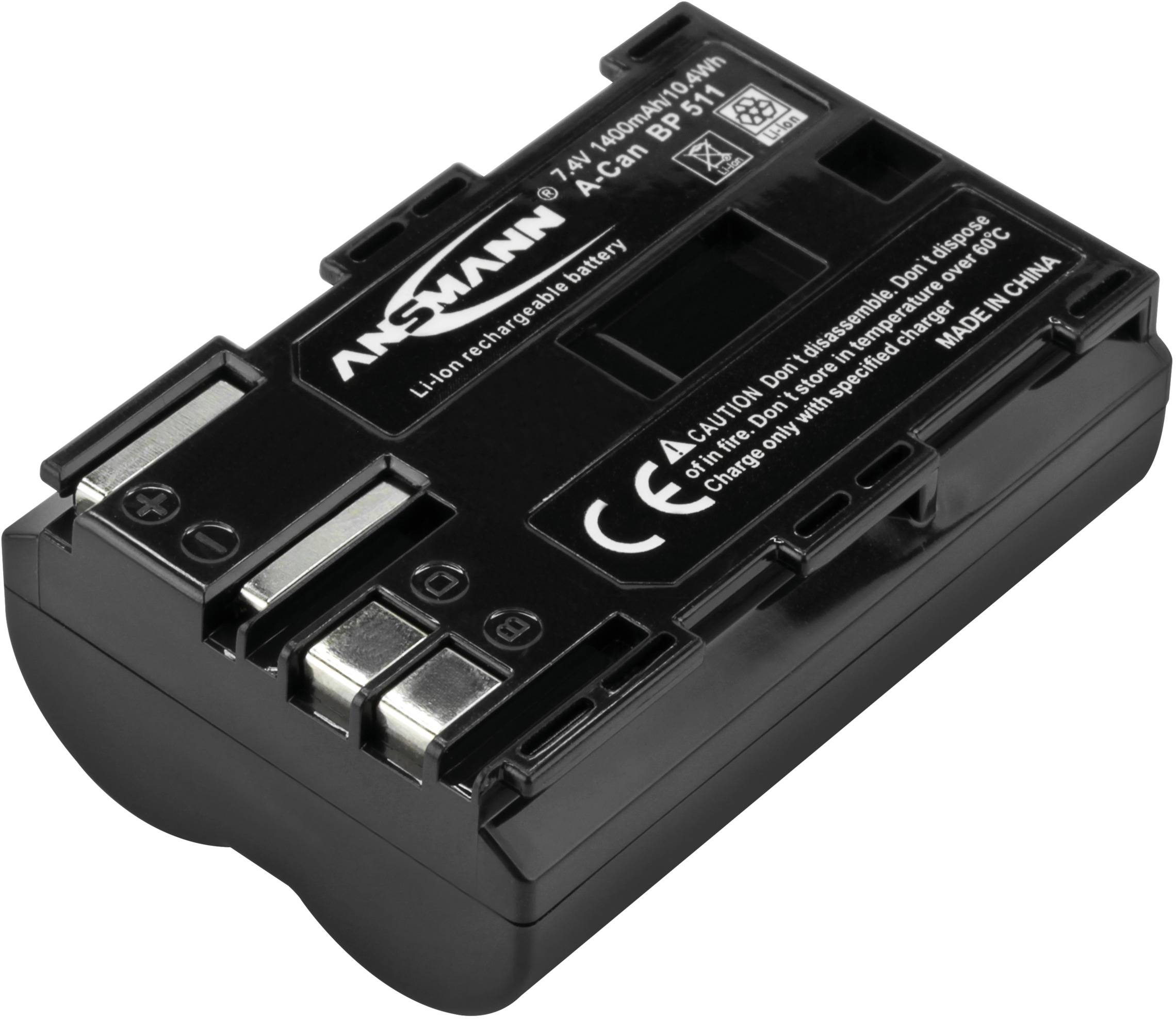 Ponovno punjiva Li-Ion baterija od Ansmanna, 7.4V, 1500mAh, s CE oznakom i sigurnosnim upozorenjima.