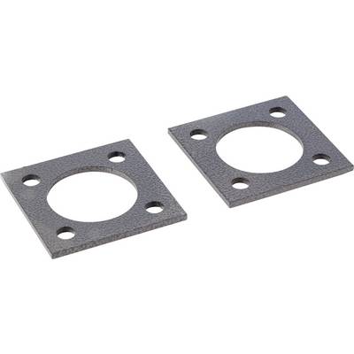 Dvije kvadratne metalne ploče s centralnim otvorom i vijčanim rupama u uglovima. Namijenjene su za konstrukcije ili pričvršćivanja.