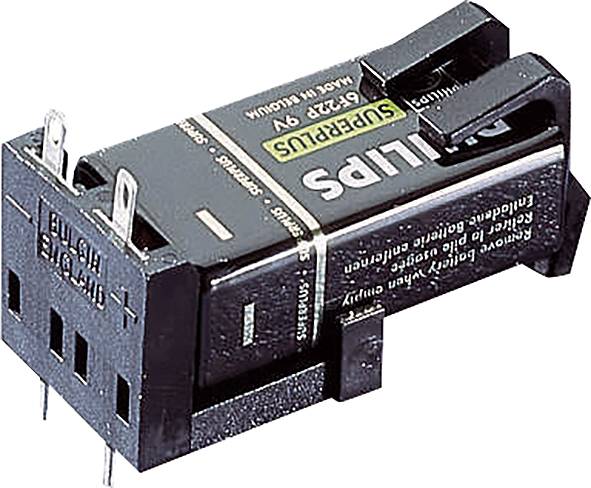 Philipsov elektronički komponenta, crna, sa utikačkim kontaktima i natpisom: 'SUPPRESS' i 'ENGLAND'. Pravokutnog oblika, keramička.