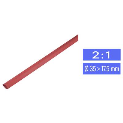 TRU COMPONENTS 1225457 skupljajuća cijev bez ljepila crvena 35 mm 17.50 mm Stopa skupljanja:2:1 Roba na metre-0