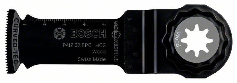 'Zamjenjiva Bosch list pile, model PAI 32 EPC za drvo, s mjernim oznakama i zvjezdastim nastavkom, izrađen u Švicarskoj.'