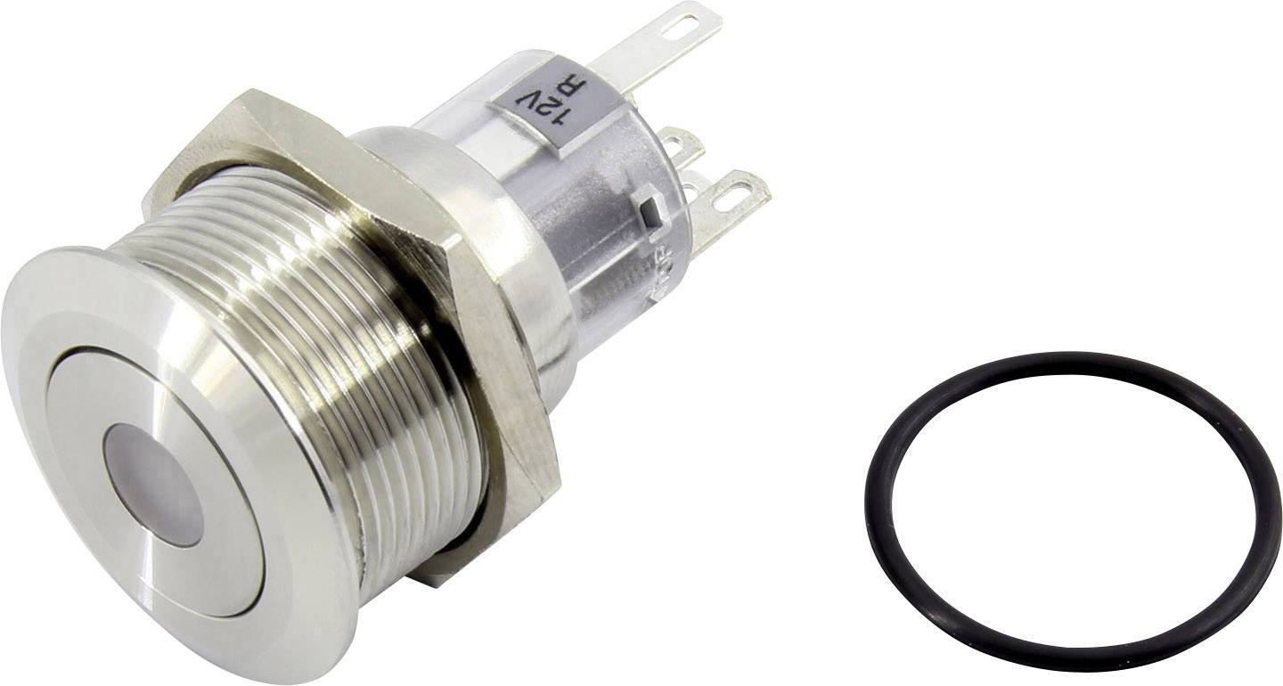 TRU COMPONENTS 1602471 TC-GQ22-A-11ZD/W/12V/S203 tlačni prekidač 1 x off/on zadržava položaj bijela 1 St.