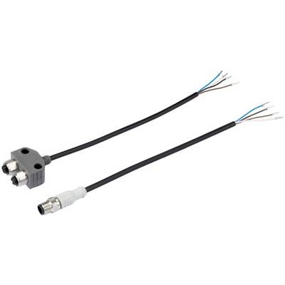 Y-kabel s dvostrukim utikačem na jednom kraju i jednim utikačem na drugom kraju, pogodan za električne spojeve.
