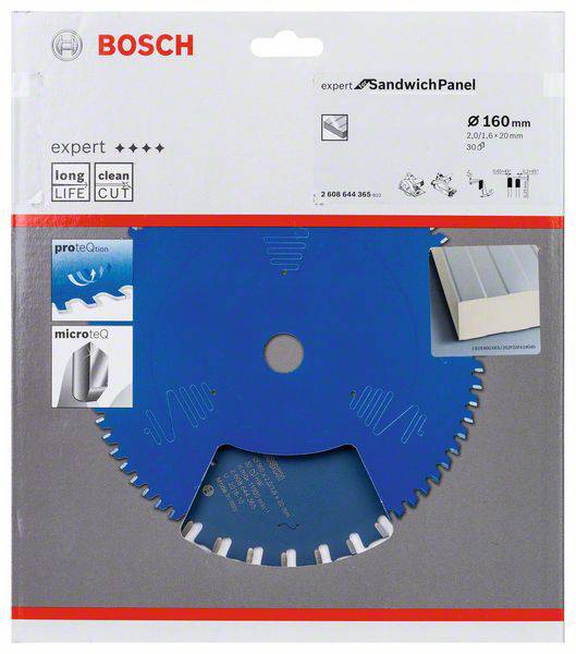 Bosch Expert SandwichPanel kružna pila u plavoj boji. Promjer 160 mm. Pogodan za sendvič panele.