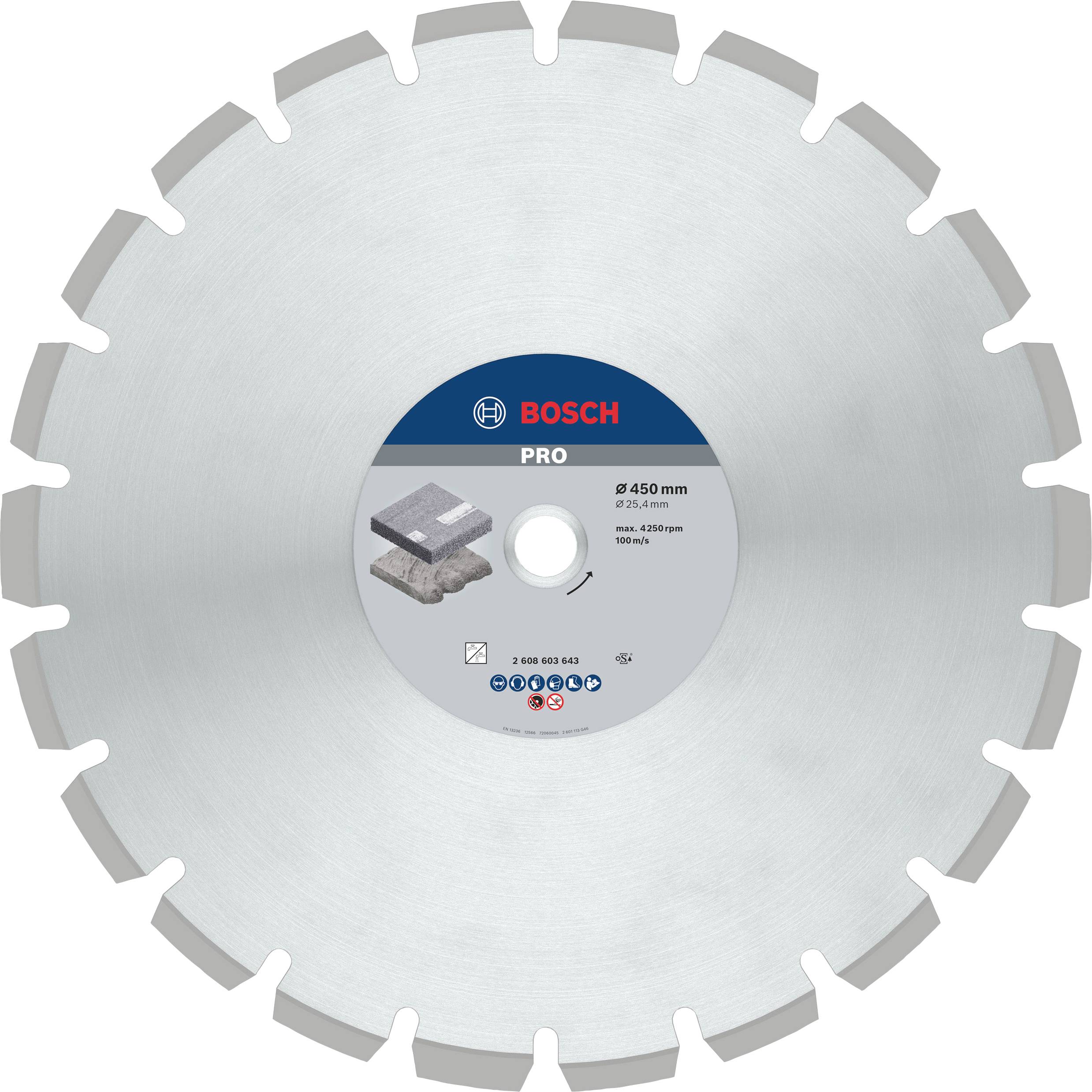 Boschovo list kružne pile, promjera 450 mm, za obradu betona.