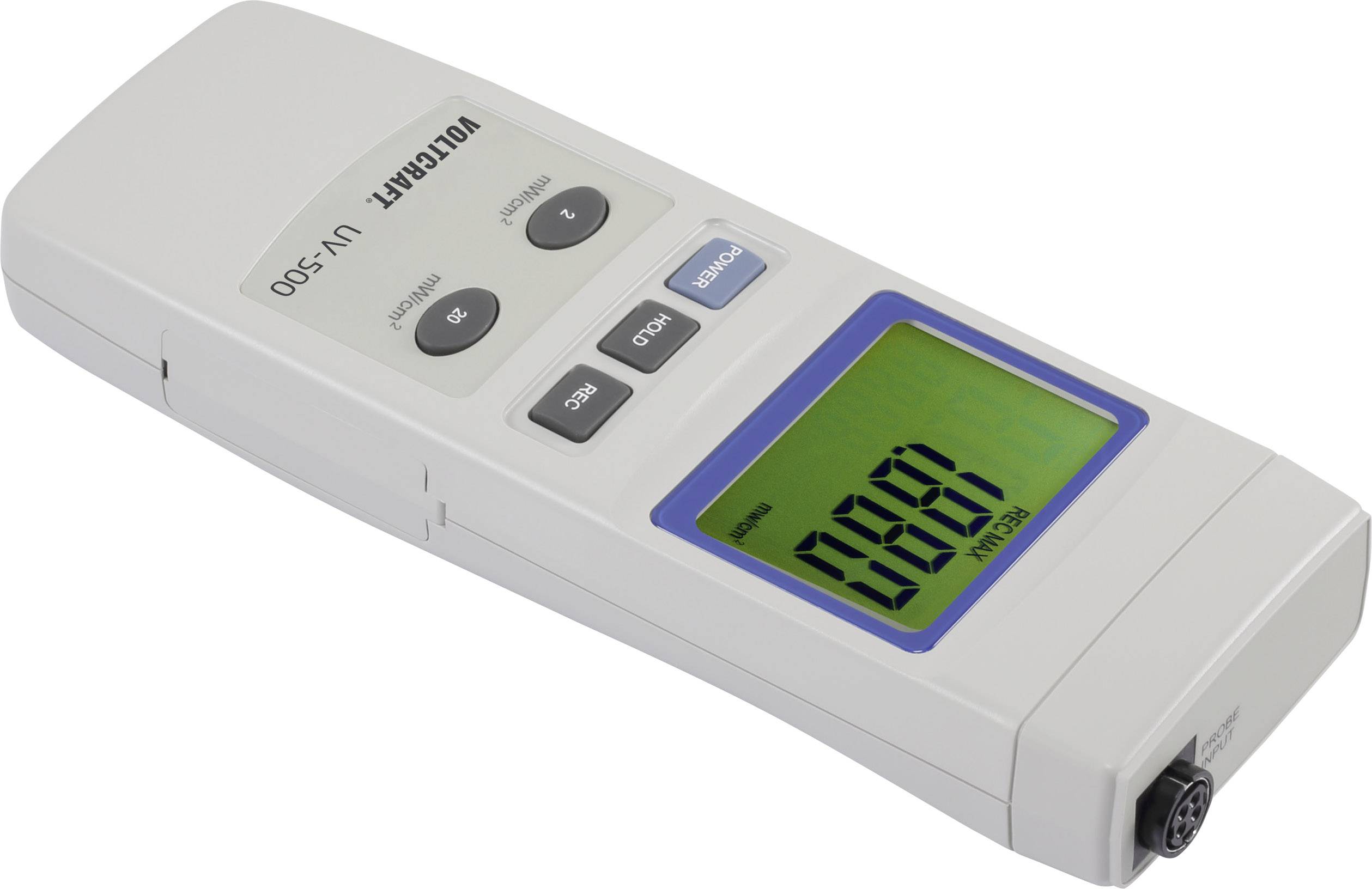 Digitalni voltmetar koji leži na stolu, prikazuje 0,00 V na zelenom zaslonu, s funkcijskim tipkama iznad njega.