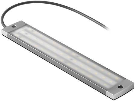 Pravokutna LED-svjetiljka s metalnim okvirom i kabelom.