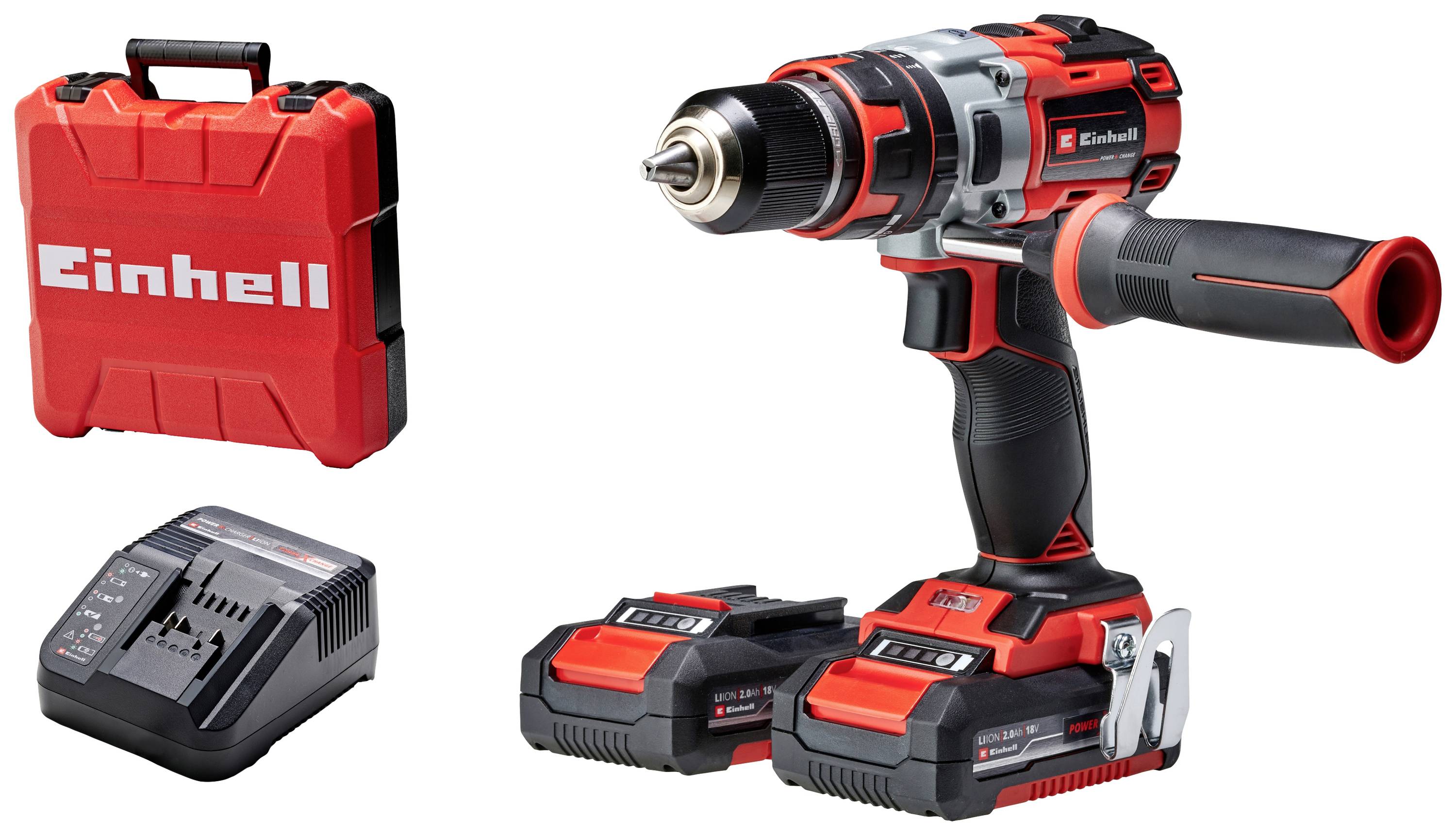 Einhell Professional TP-CD 18 Li-i BL (2x2,0Ah) Slagborrmaskin batteri 2-v&auml;xel inkl. laddare, inkl. 2x batterier